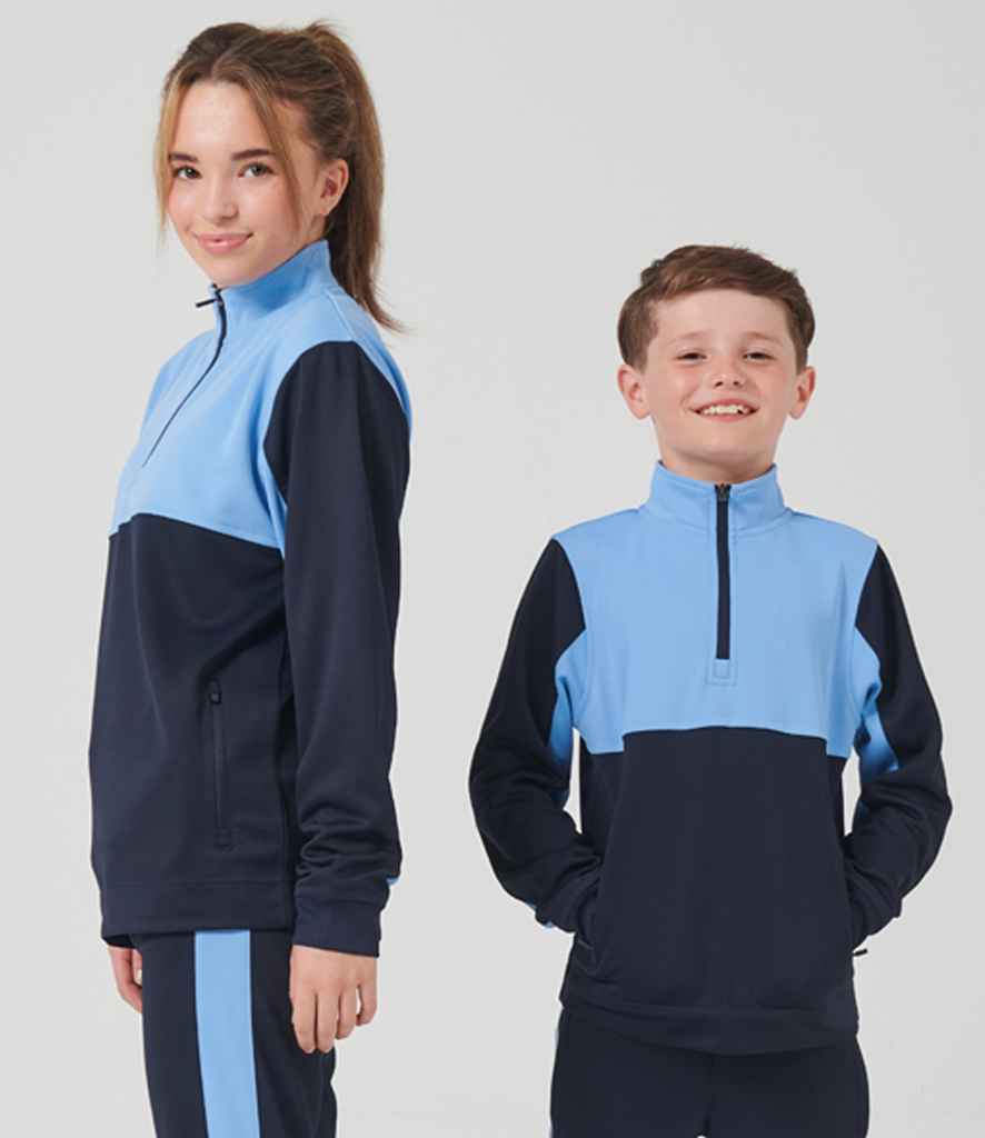 Puma JR Boy's Lightweight 1/4-Zip - Puma Black/Slate Sky