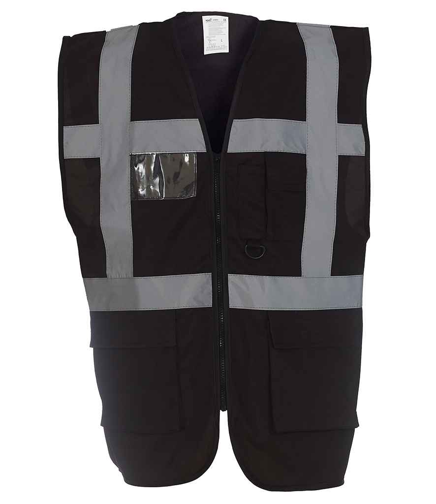 Yoko Unisex Hi-Vis Safety Vest - Premium Reflective Waistcoat (Navy Blue, Size S)