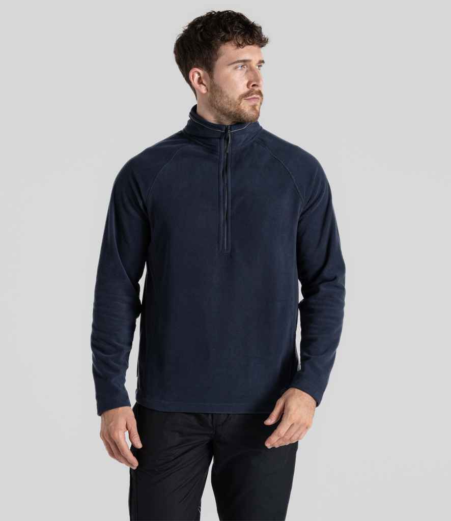 Craghoppers Corey Polaire Homme Demi-Zip - Micropolaire Recyclée, Chaleur Légère & Respirante