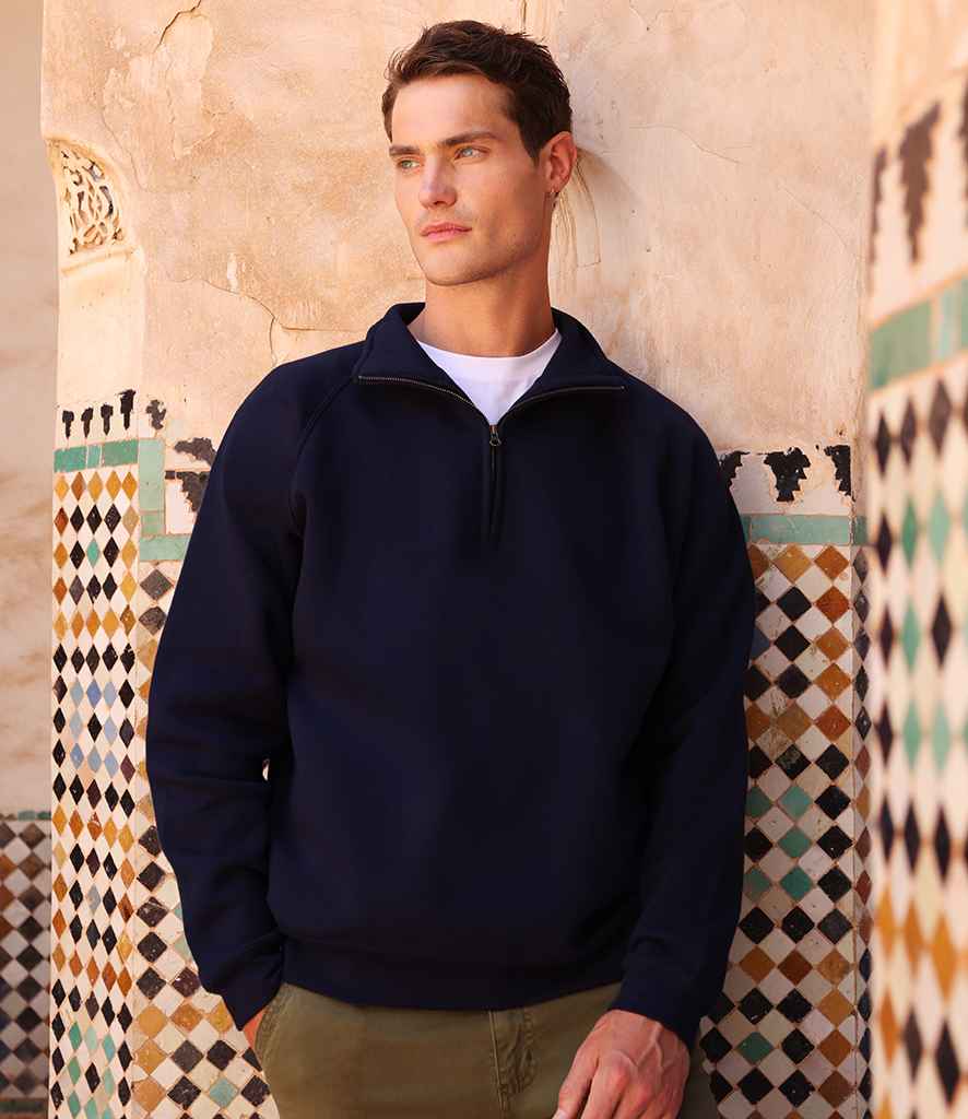 SS154 Fruit of the Loom Iconic Premium Zip Neck Sweatshirt