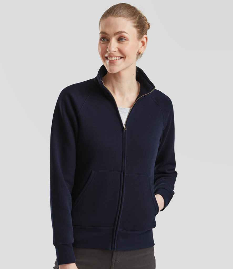 Fruit Of The Loom Women's Lady-Fit Sweatshirt Jacket | 100% Cotton, Deep Navy | Size M | Machine Washable - View #12