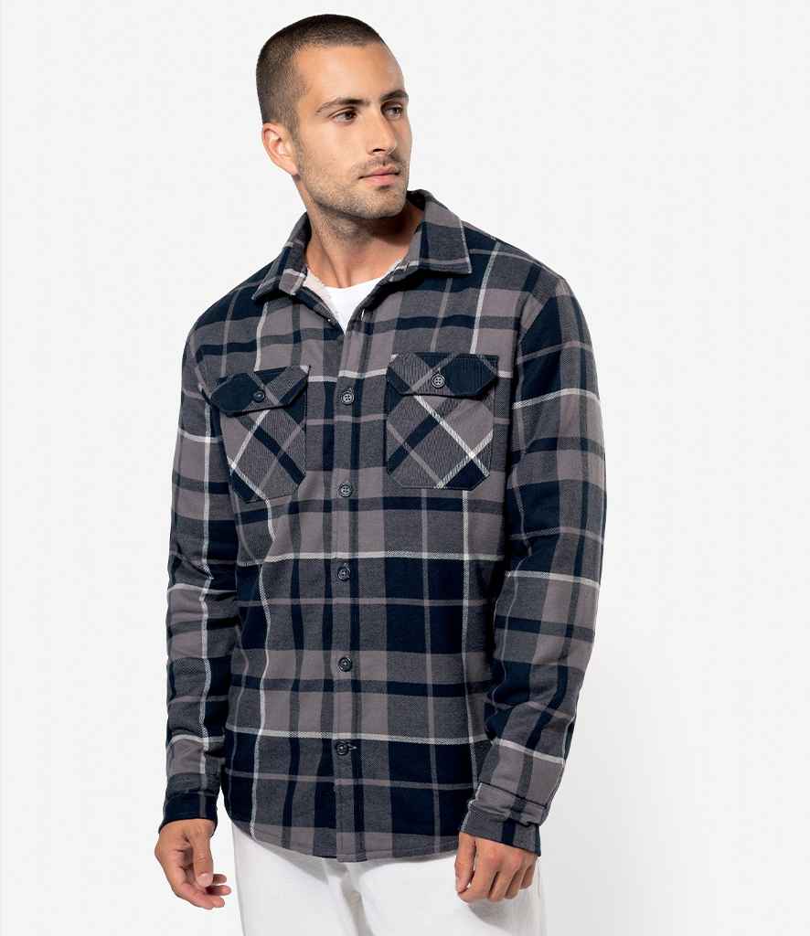 HAWKSPORTS Sherpa Lined Checked Shirt Jacket front view