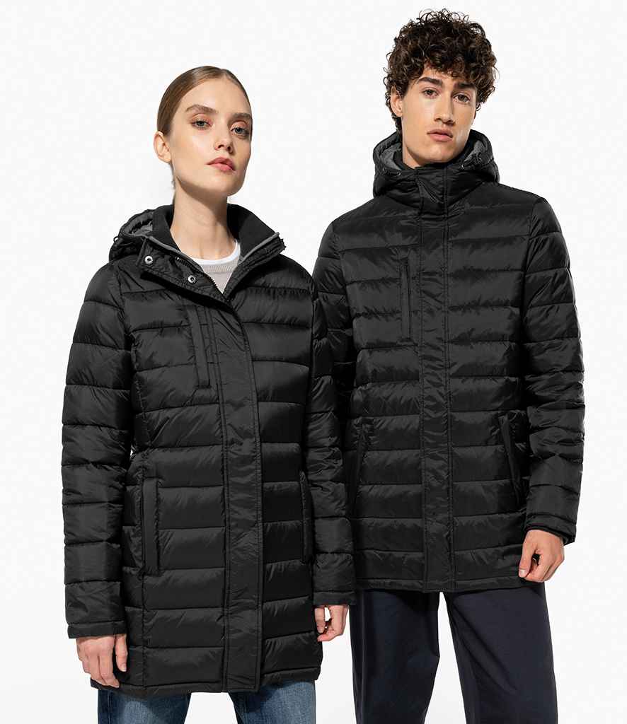 Lightweight Long Padded Parka Jacket front view