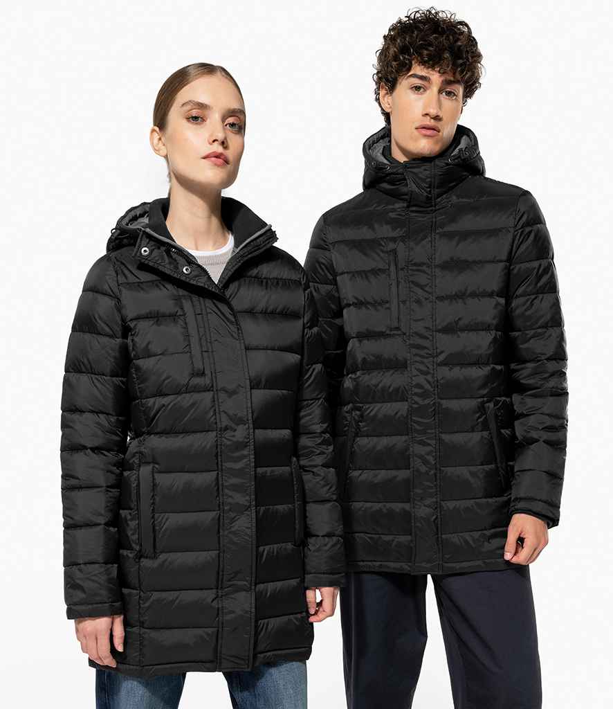 HAWKSPORTS Ladies Lightweight Long Padded Parka Jacket front view
