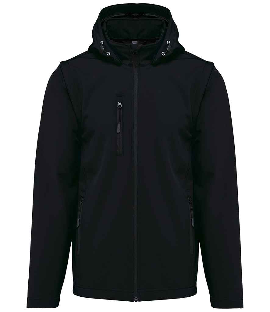 Unisex Three Layer Hooded Soft Shell Jacket front view