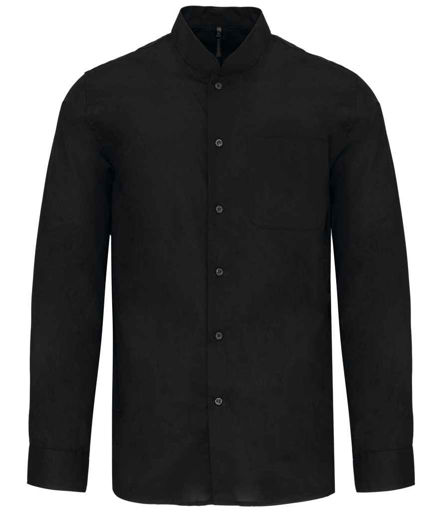 Long Sleeve Mandarin Collar Shirt front view