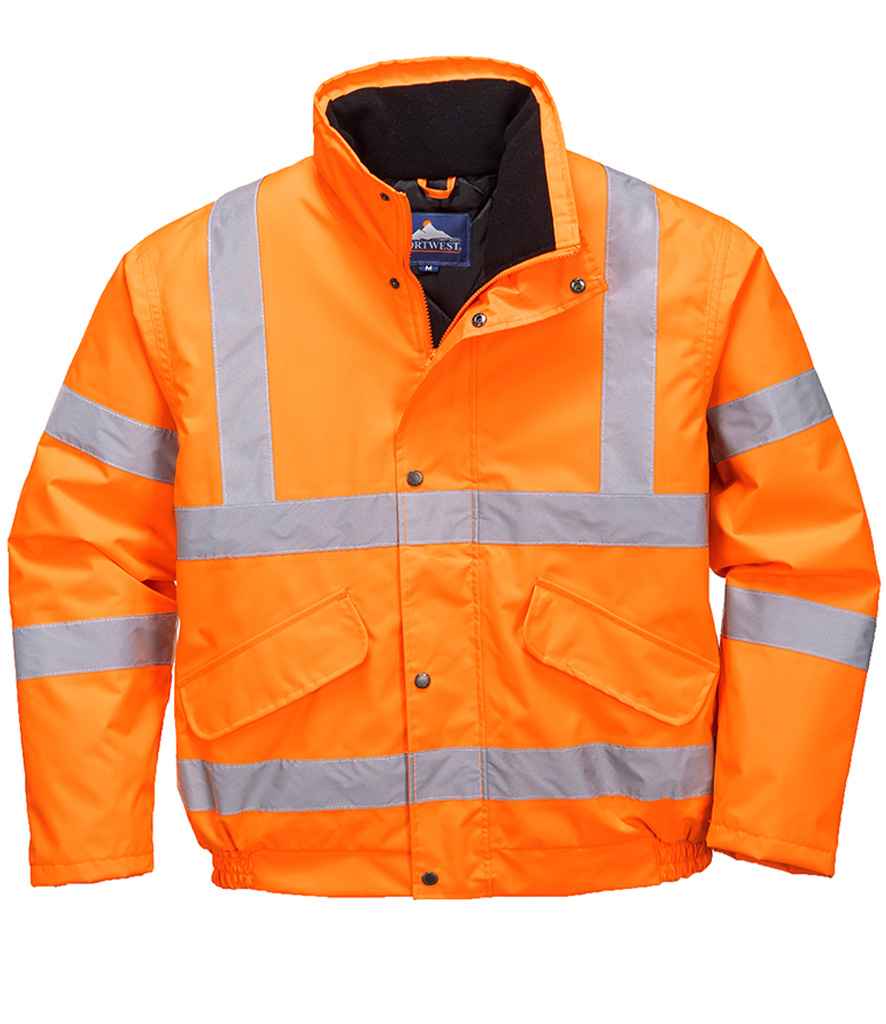 Portwest Hi-Vis GO/RT Bomber Jacket front view