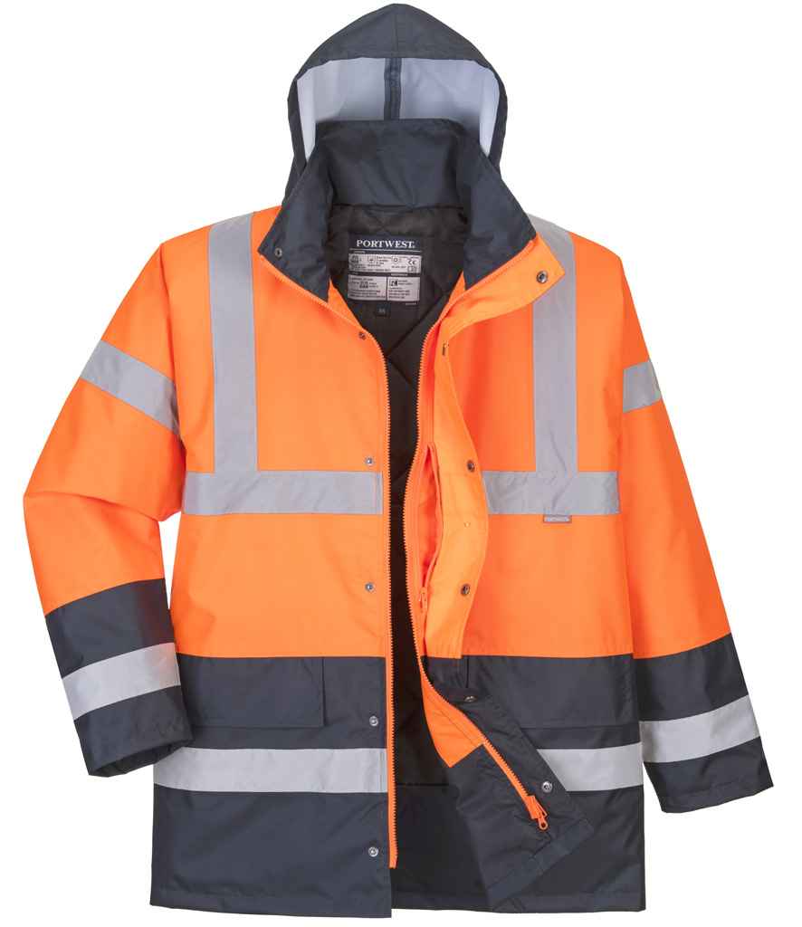Portwest Hi-Vis Contrast Traffic Jacket front view