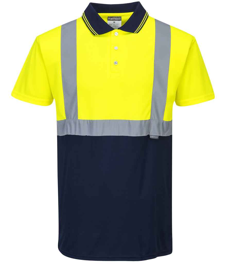 Portwest Hi-Vis Two Tone Polo Shirt front view