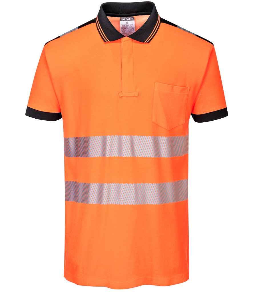 Portwest PW3 Hi-Vis Polo Shirt front view