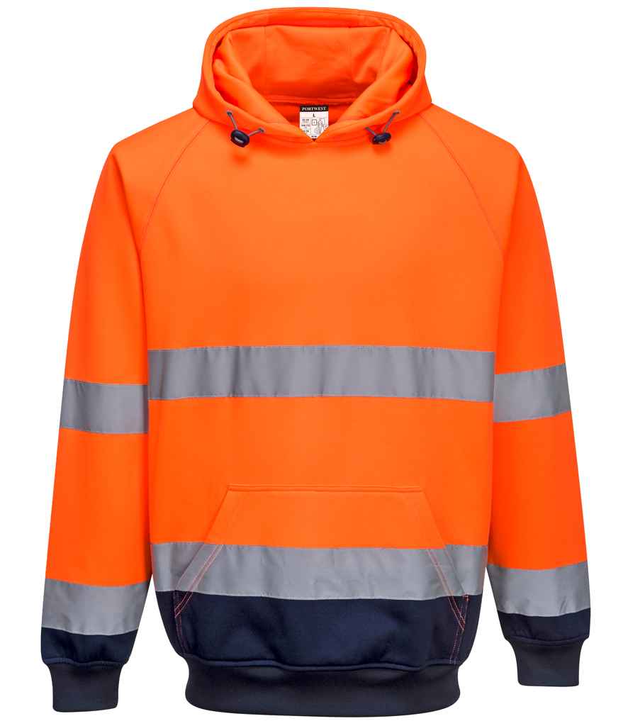 Portwest Hi-Vis Two Tone Hooded Sweatshirt front view