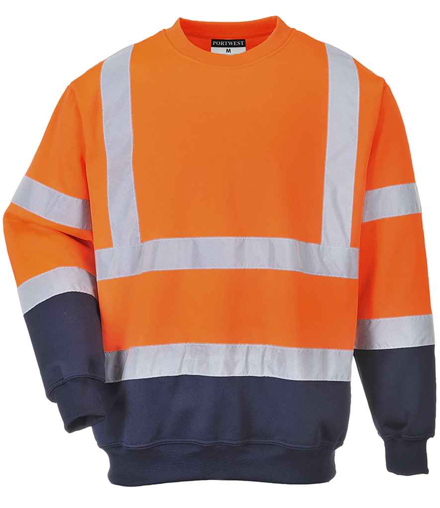 Portwest Hi-Vis Two Tone Sweatshirt front view