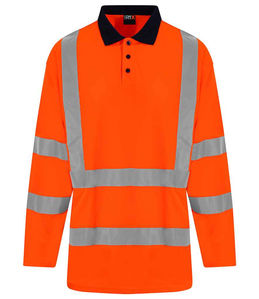 ProRTX High Visibility Long Sleeve Polo Shirt front view