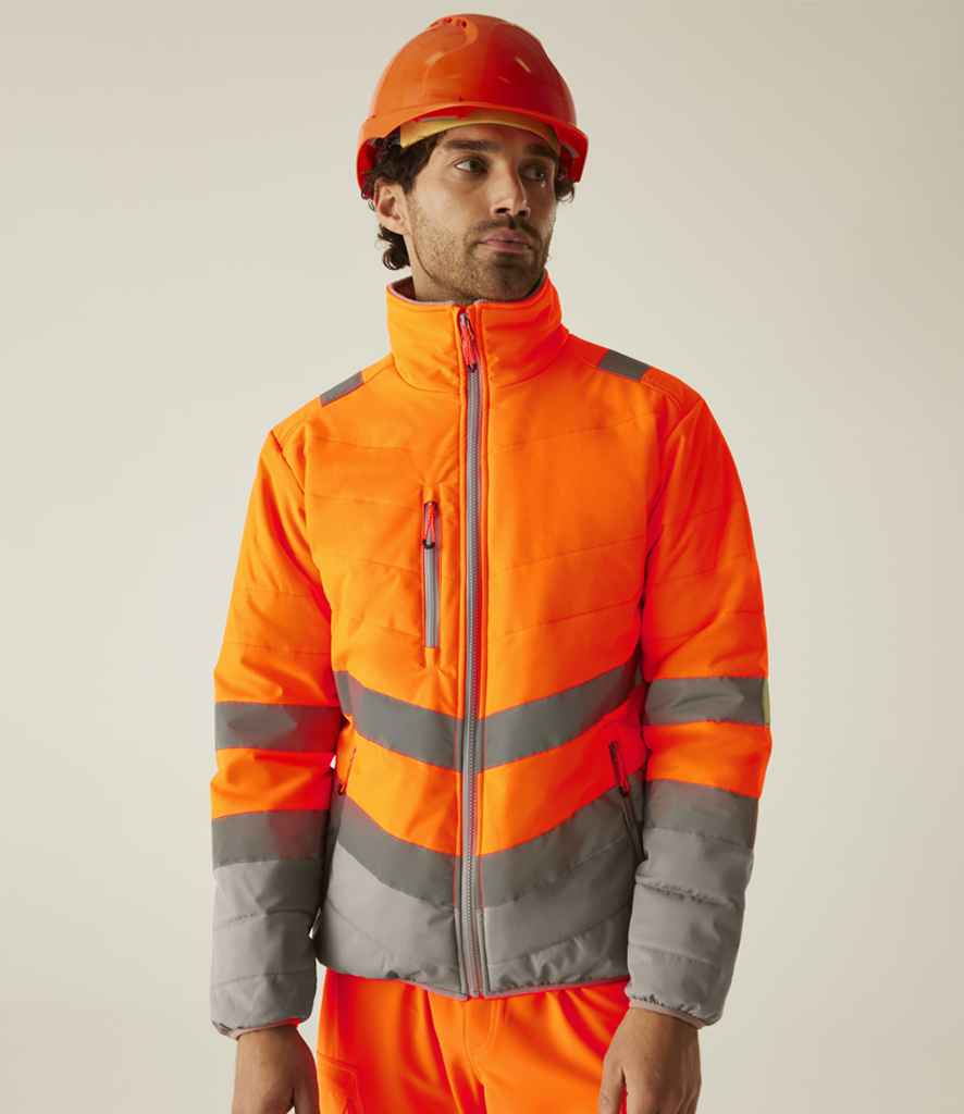 Regatta High Visibility Two Tone Thermal Baffle Jacket front view