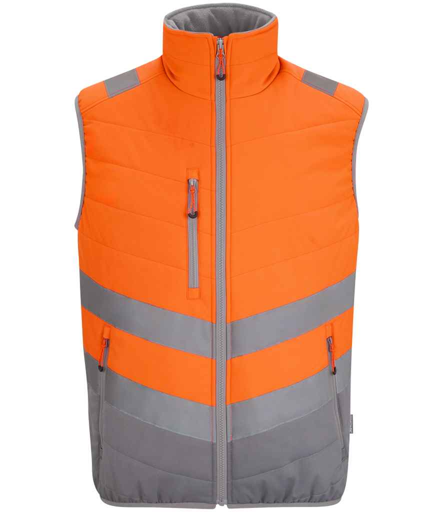 Regatta High Visibility Two Tone Thermal Baffle Bodywarmer front view