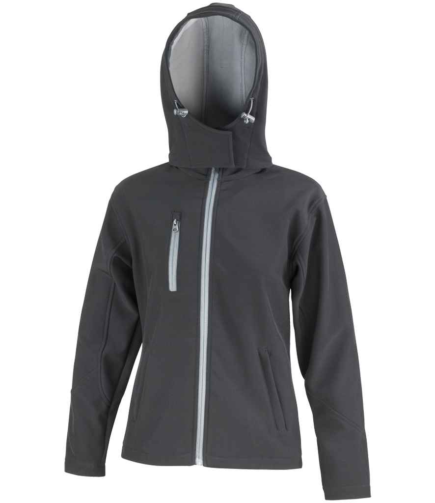 HAWKSPORTS Ladies Hooded Soft Shell Jacket front view