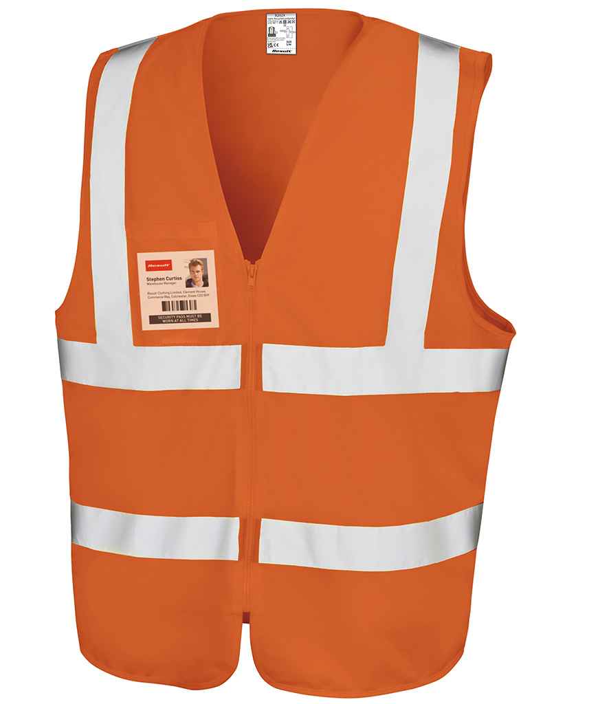 Result Safe-Guard Zip ID Safety Tabard front view