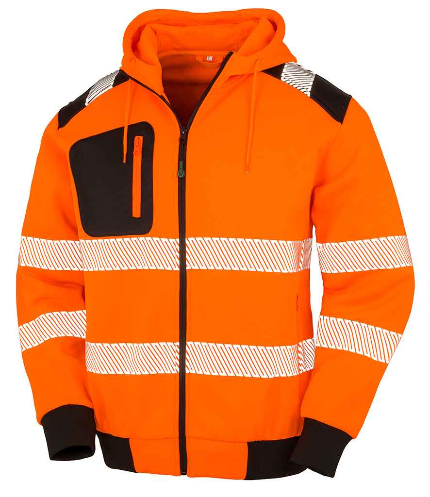 Result Recycled Safety Zip Hoodie front view