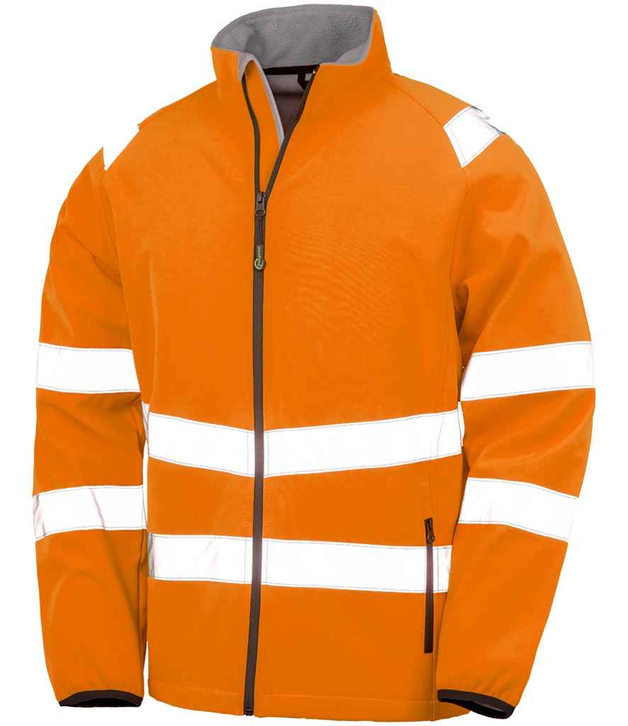 Result Recycled Printable Safety Soft Shell Jacket front view