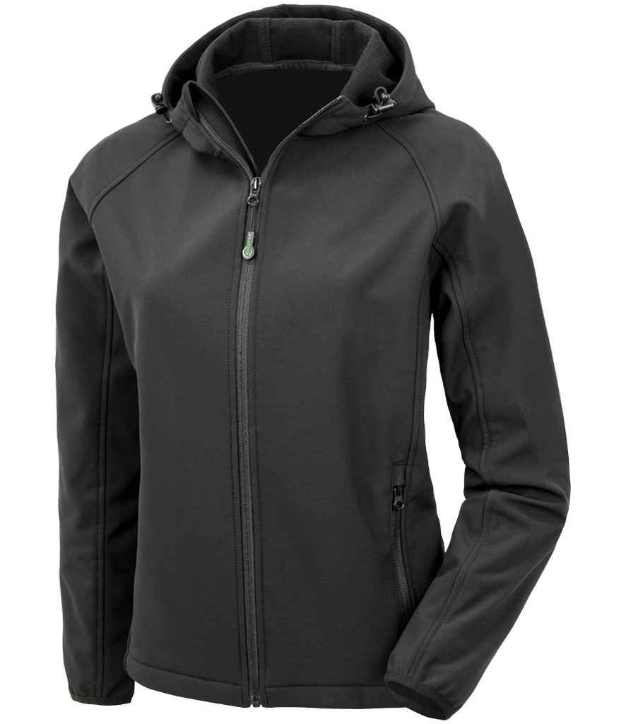 HAWKSPORTS Ladies Three Layer Printable Hooded Soft Shell Jacket front view