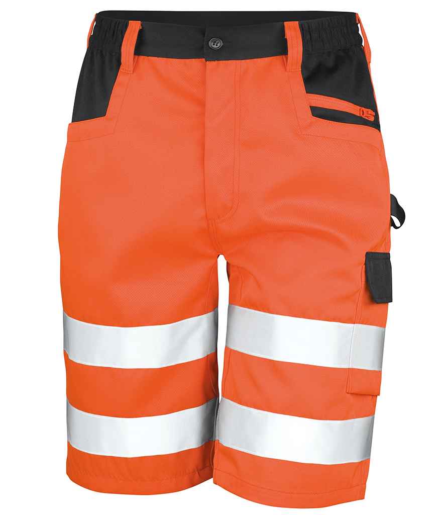 Result Safe-Guard Hi-Vis Cargo Shorts front view