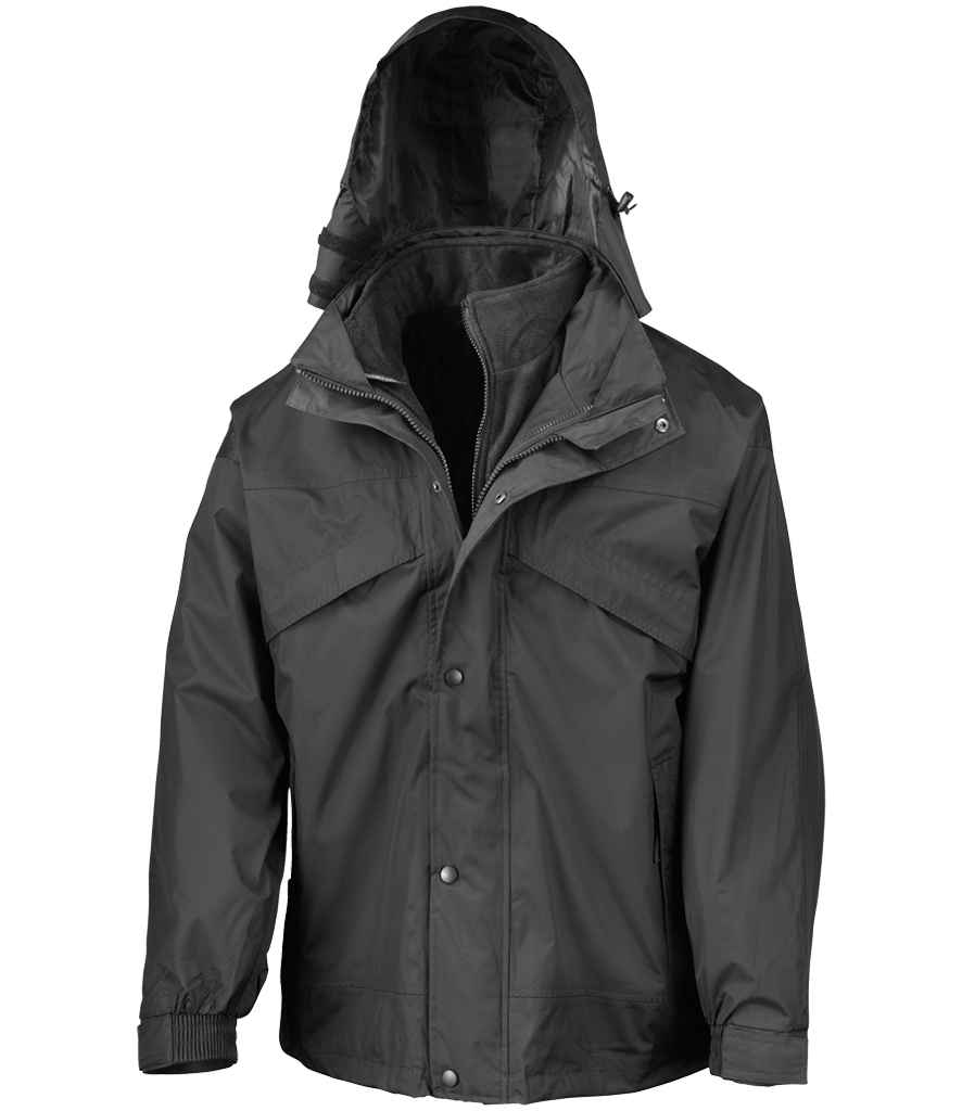 HAWKSPORTS 3-in-1 Waterproof Zip and Clip Fleece Lined Jacket front view