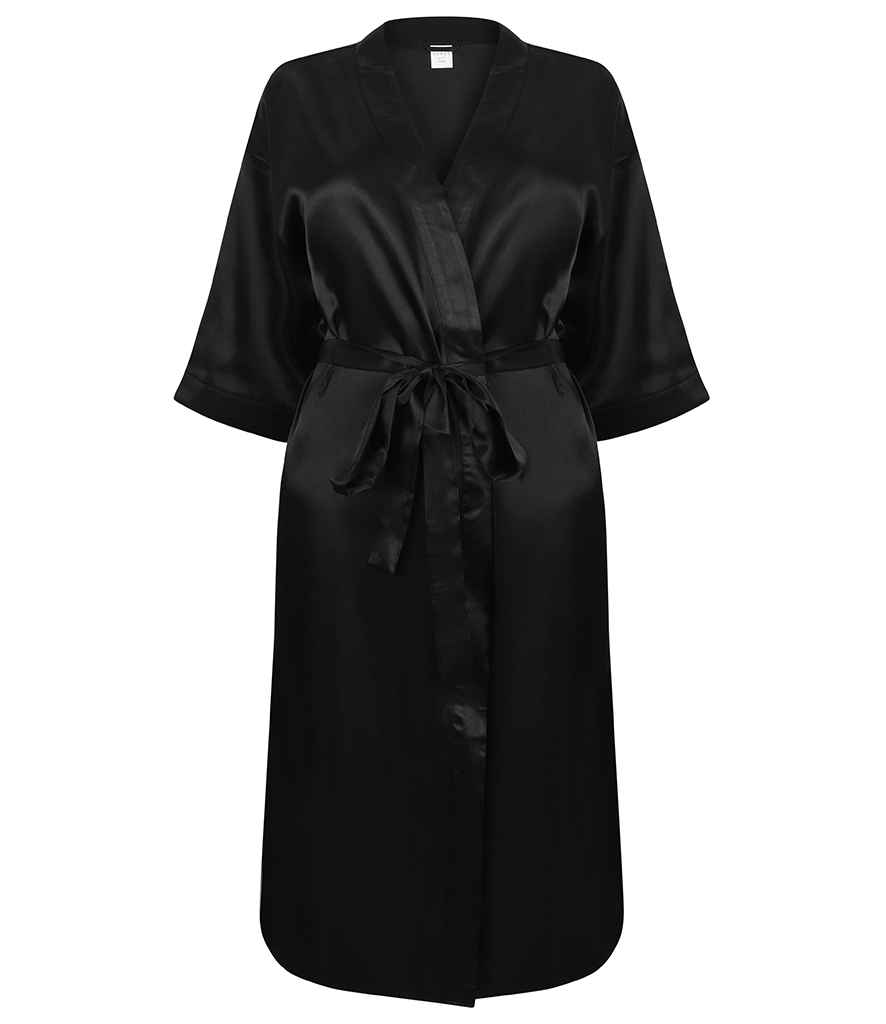 Ladies Satin Robe front view