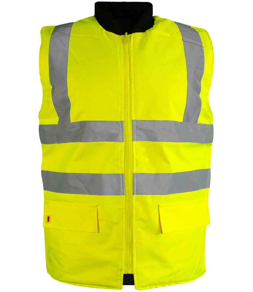 Warrior Hi-Vis Reversible Bodywarmer front view