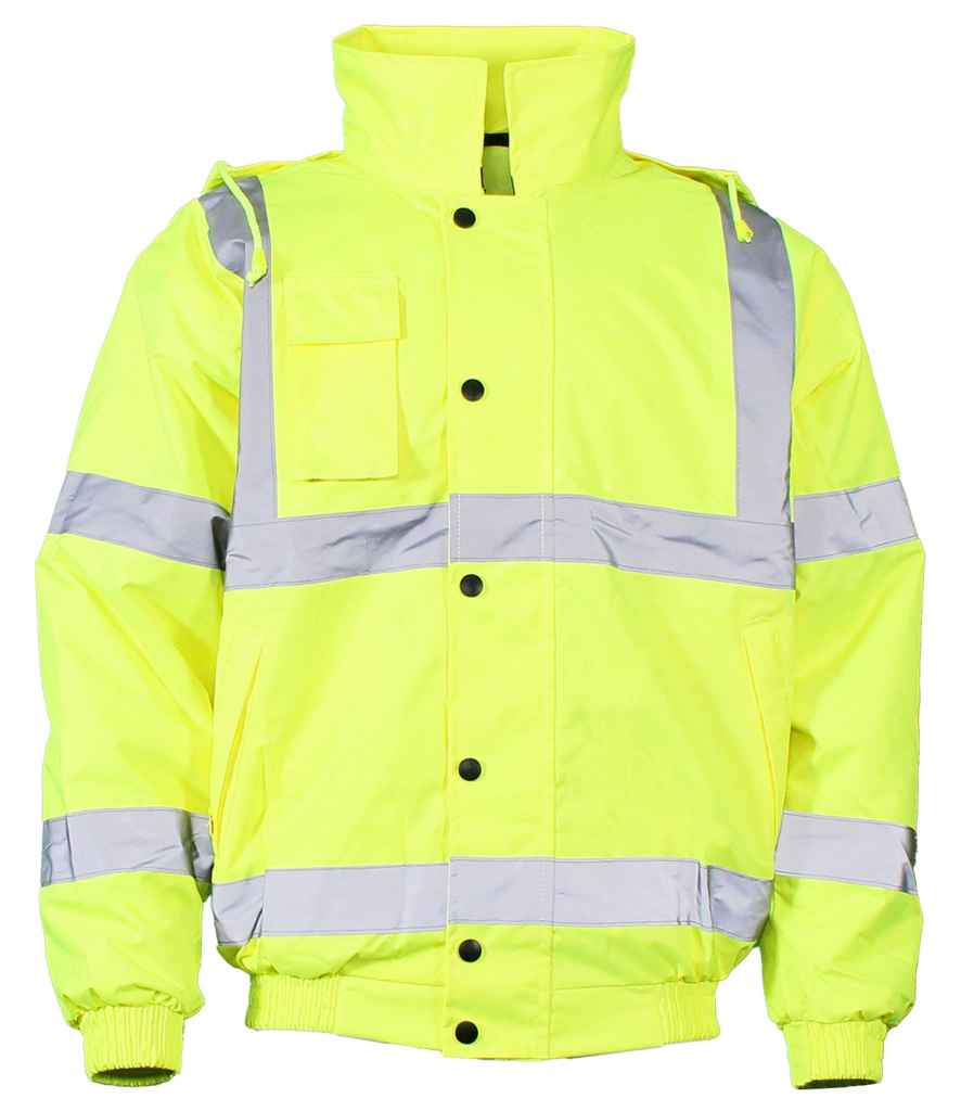 Warrior Hi-Vis Bomber Jacket front view