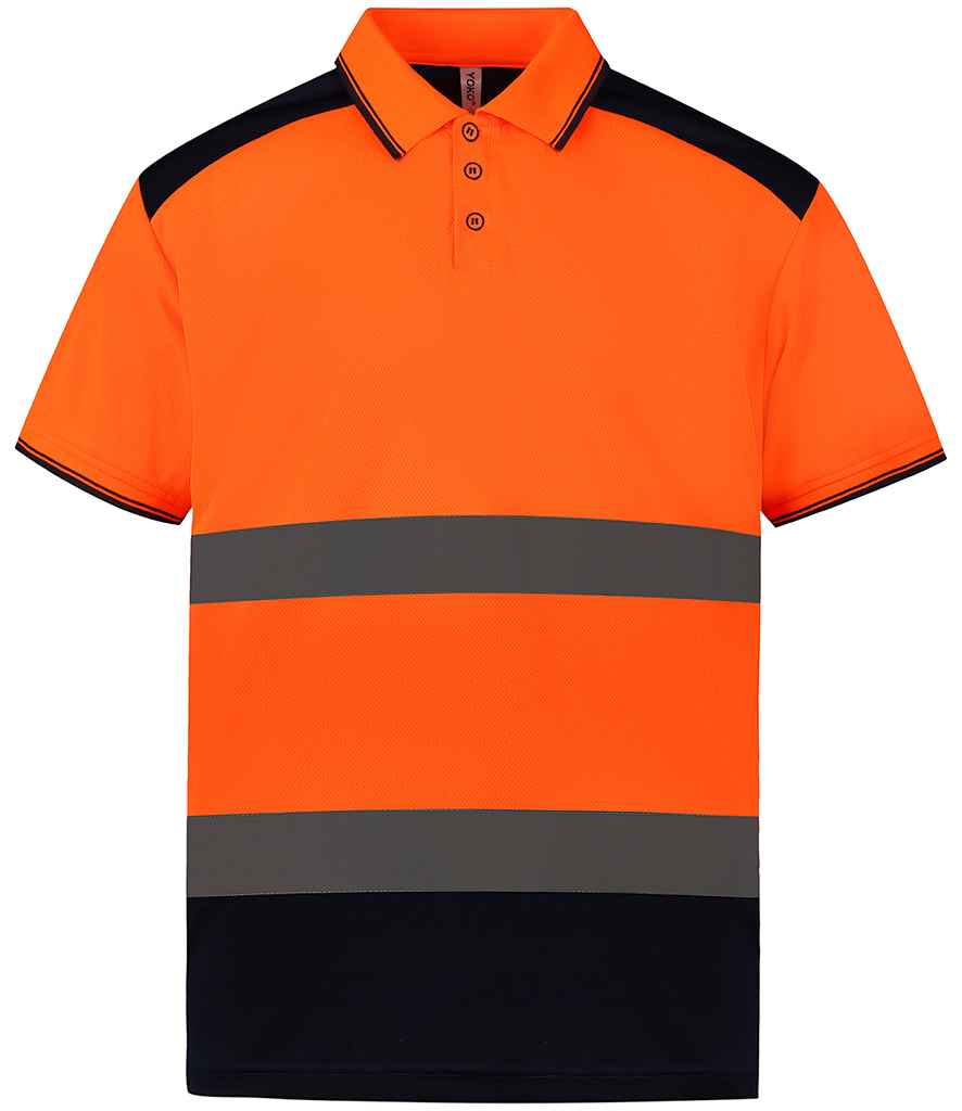 Yoko Two Tone Short Sleeve Polo Shirt front view