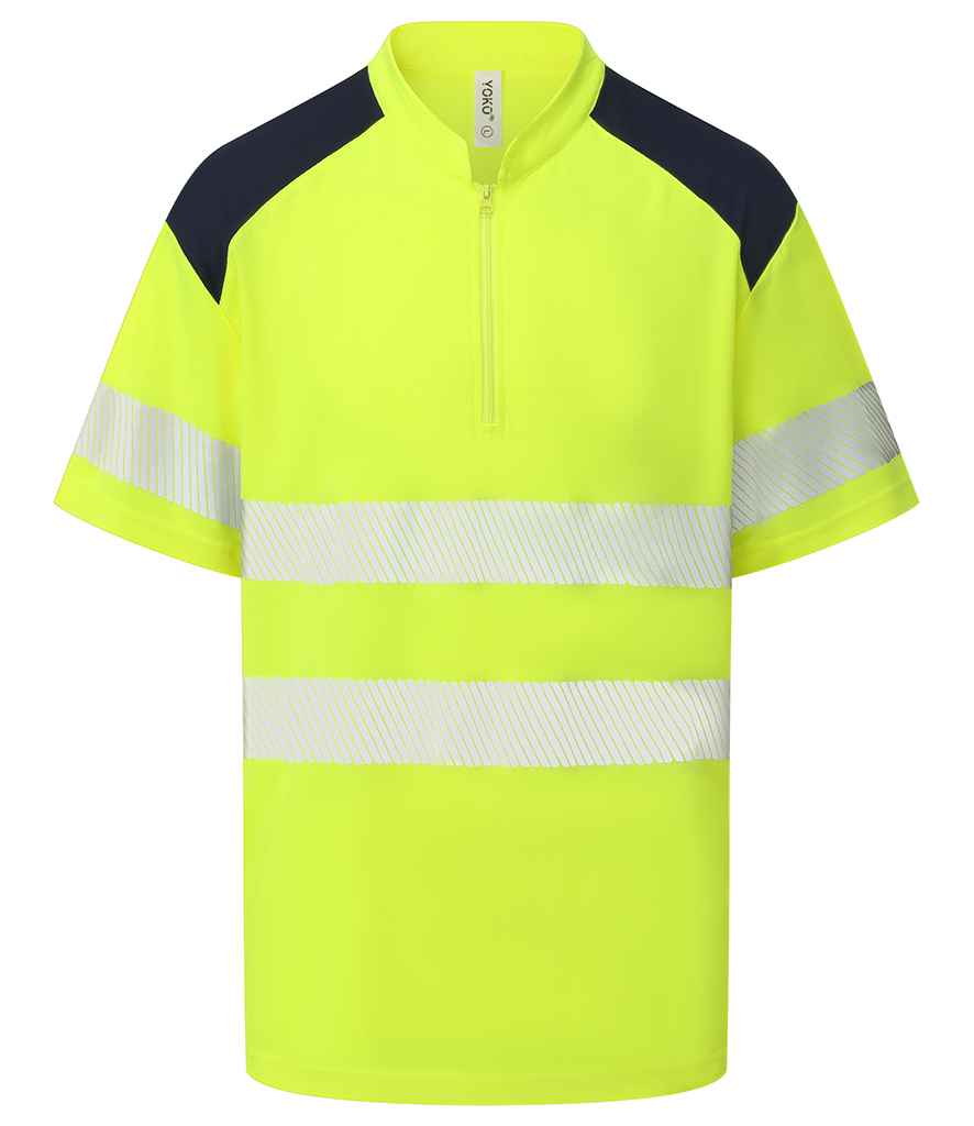 Yoko Mandarin Collar Zip Piqué Polo Shirt front view