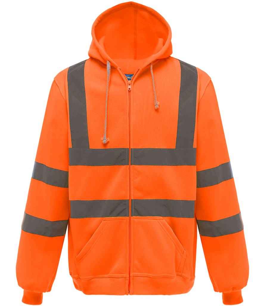 Yoko Hi-Vis Zip Hoodie front view