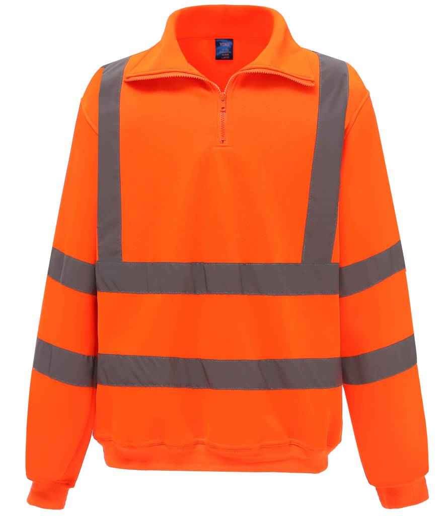 Yoko Hi-Vis Zip Neck Sweatshirt front view
