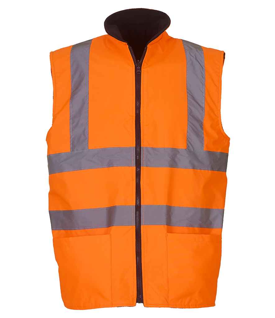 Yoko Hi-Vis Reversible Fleece Bodywarmer front view