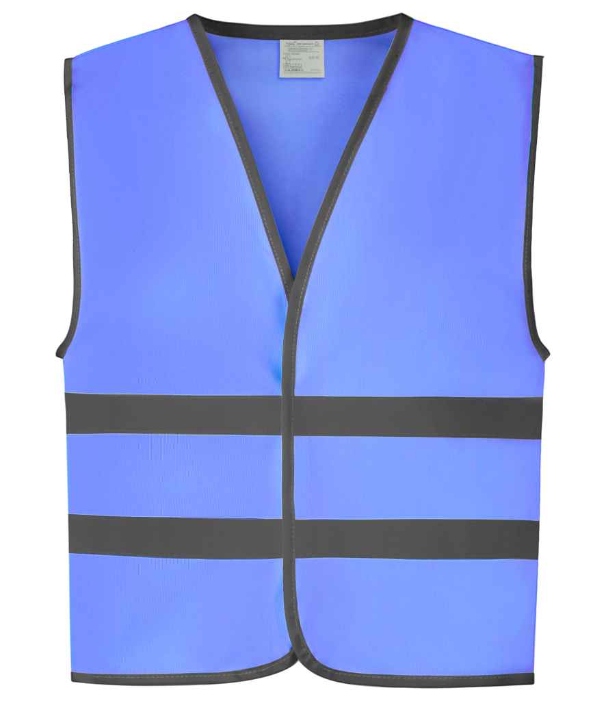 Yoko Kids Hi-Vis Two Band Waistcoat front view