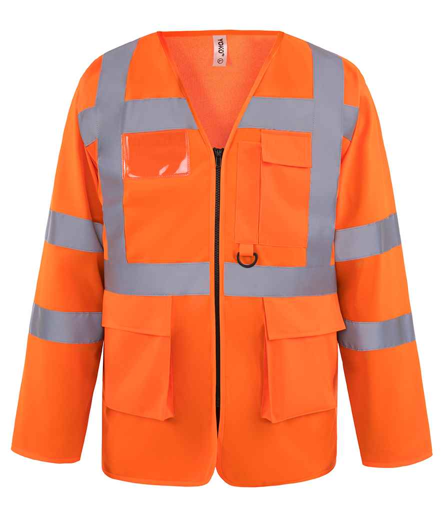 Yoko Hi-Vis Executive Long Sleeve Waistcoat front view