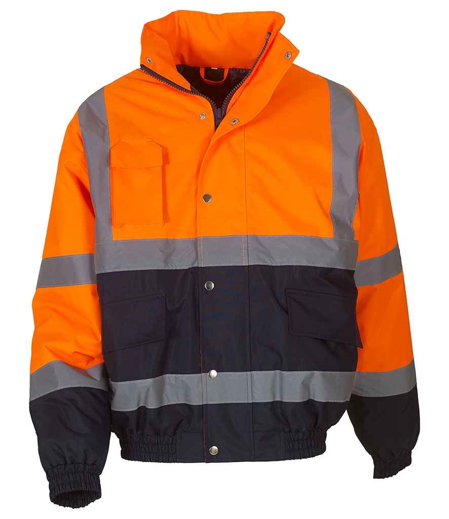 Yoko Hi-Vis Two Tone Bomber Jacket front view