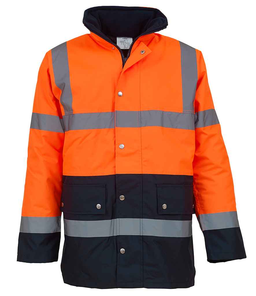 Yoko Hi-Vis Two Tone Motorway Jacket front view