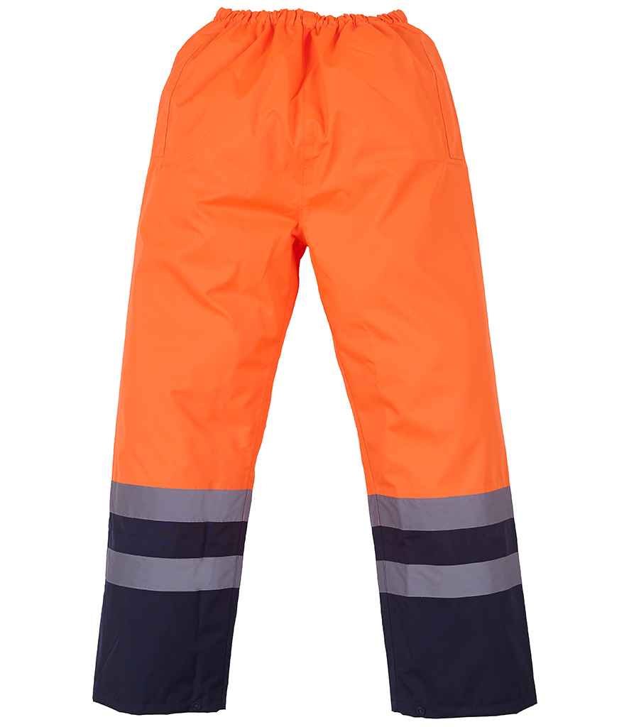 Yoko Hi-Vis Two Tone Waterproof Overtrousers front view