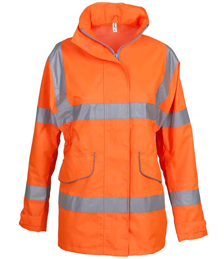 Yoko Ladies Hi-Vis Executive Jacket front view
