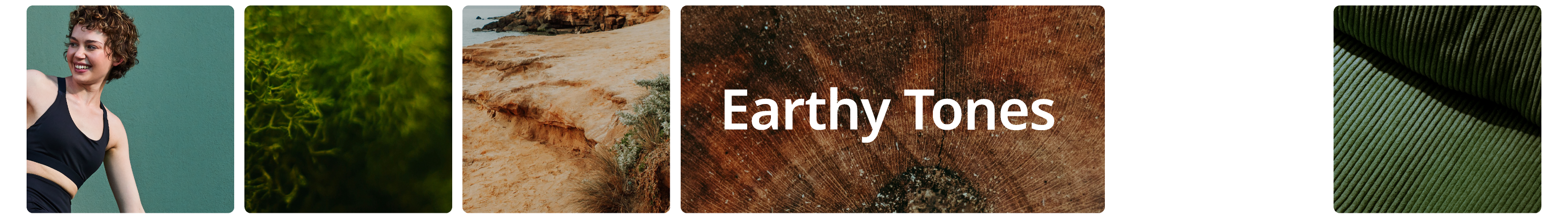Earthy tones colour trend mood board banner