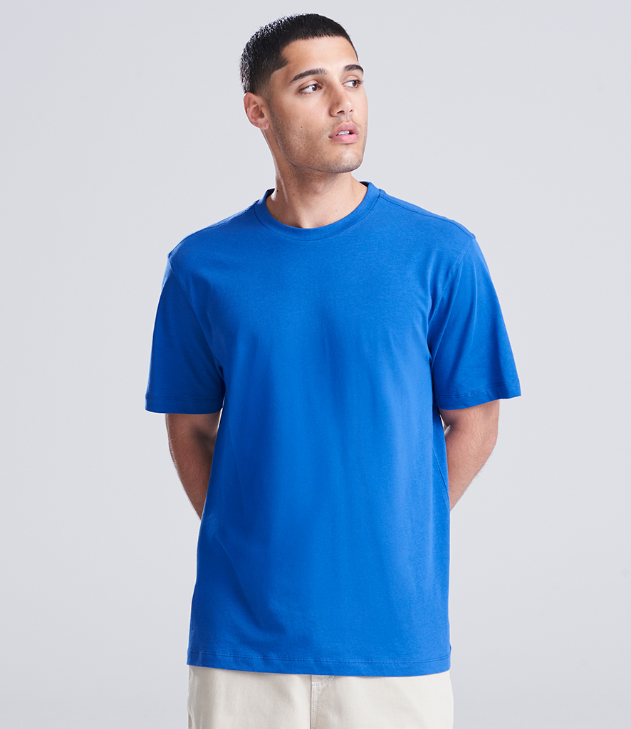 man in royal blue awdis just ts t-shirt