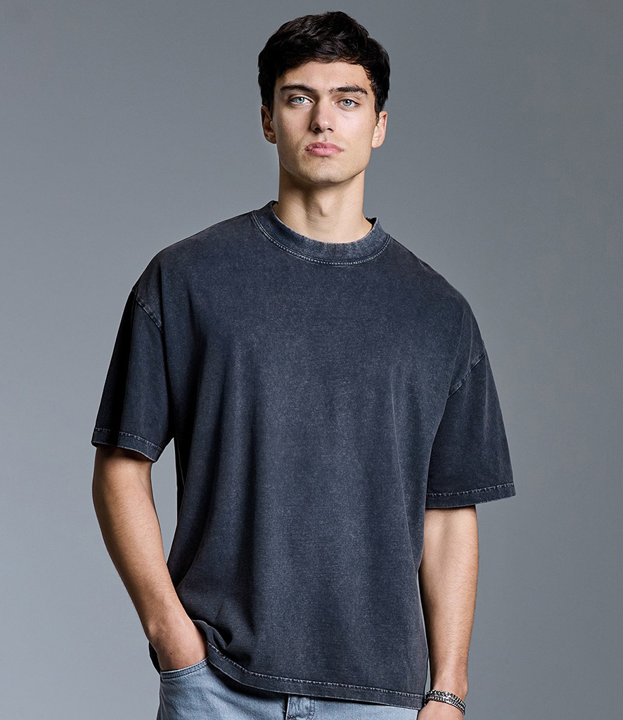 man wearing washed black Anthem heavyweight tshirt