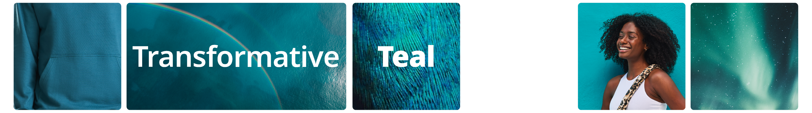 Transformative teal colour trend banner
