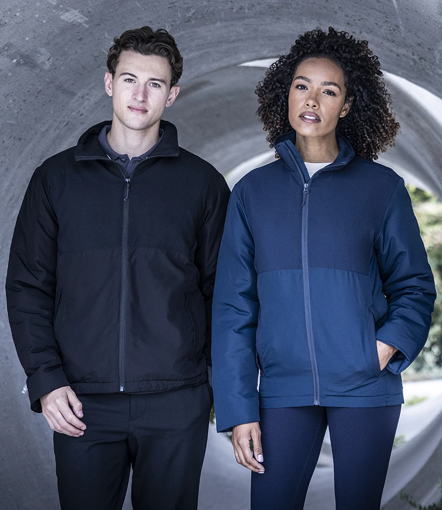Man & women wearing thermal jacket in navy and black Regatta
