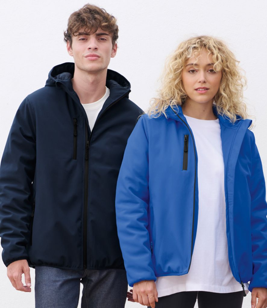 Man and women wearing unisex showerproof jacket in charcoal and black