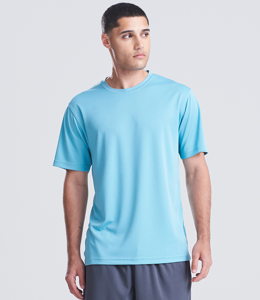 man in light blue t-shirt by awdis cool