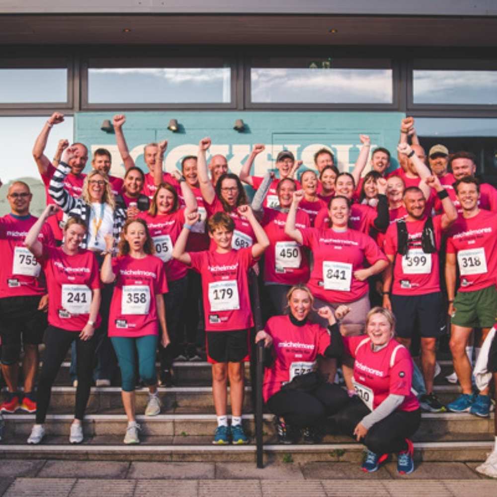 Team PenCarrie all wearing JC001 in Electric Pink for Michelmores 5K Fun Run