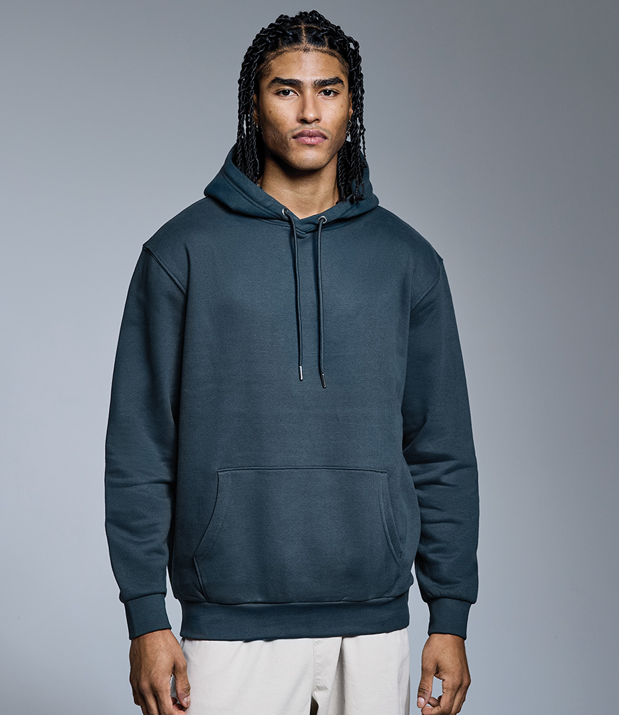 man wearing carbon grey Anthem pullover hoodie