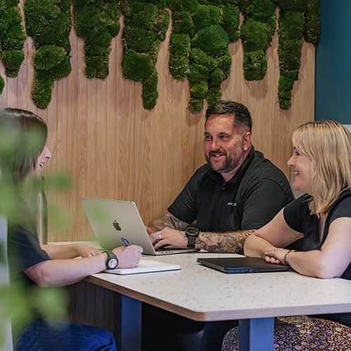 Team PenCarrie having meeting in the Hive at PenCarrie HQ